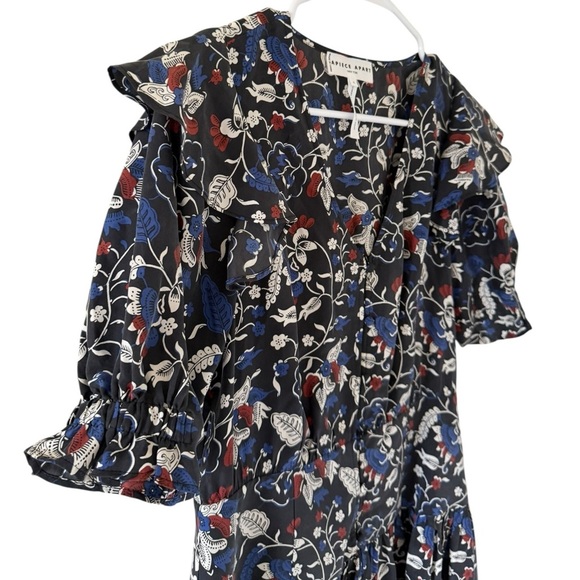 Apiece Apart Shirred Agata Midi Silk Dress - Picture 7 of 10